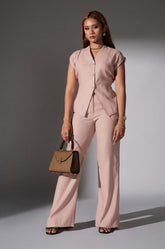 Extended Shoulder Vest - Blush Pink